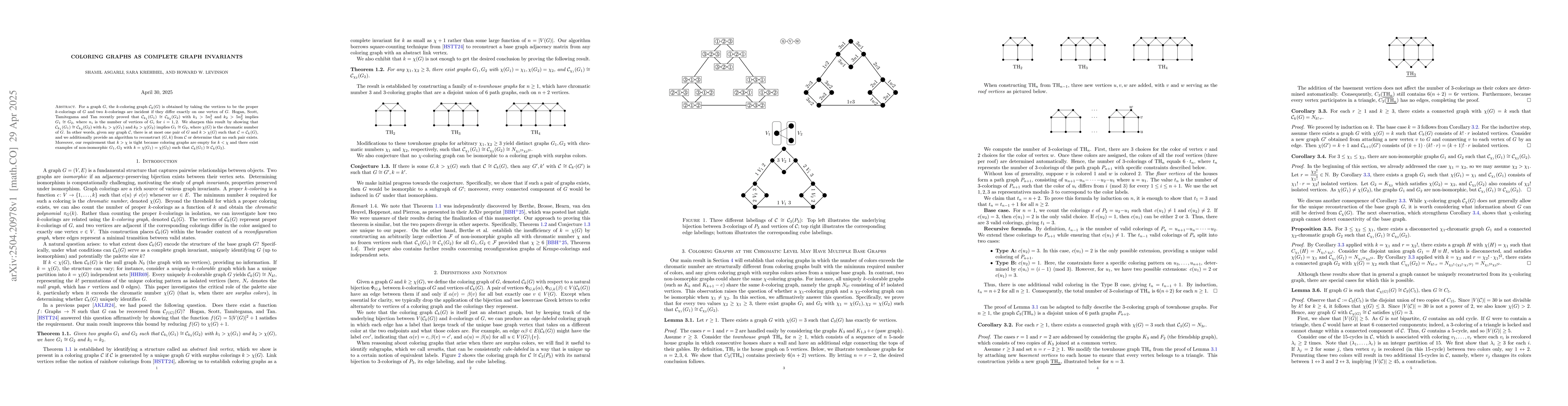 Thumbnail for Coloring graphs as complete graph invariants