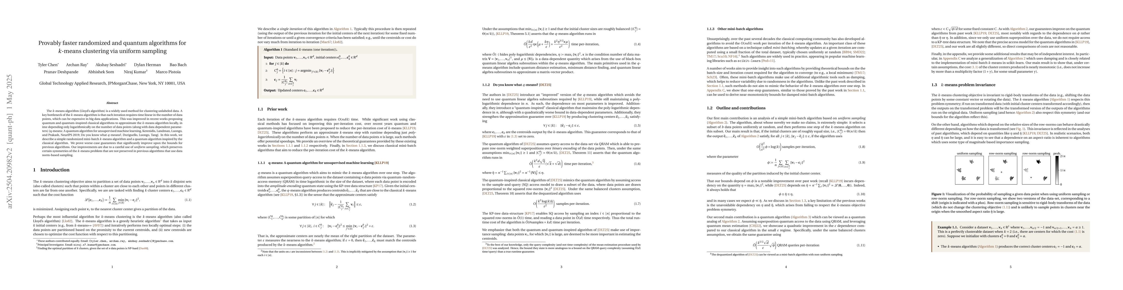 Thumbnail for Provably faster randomized and quantum algorithms for $k$-means
  clustering via uniform sampling