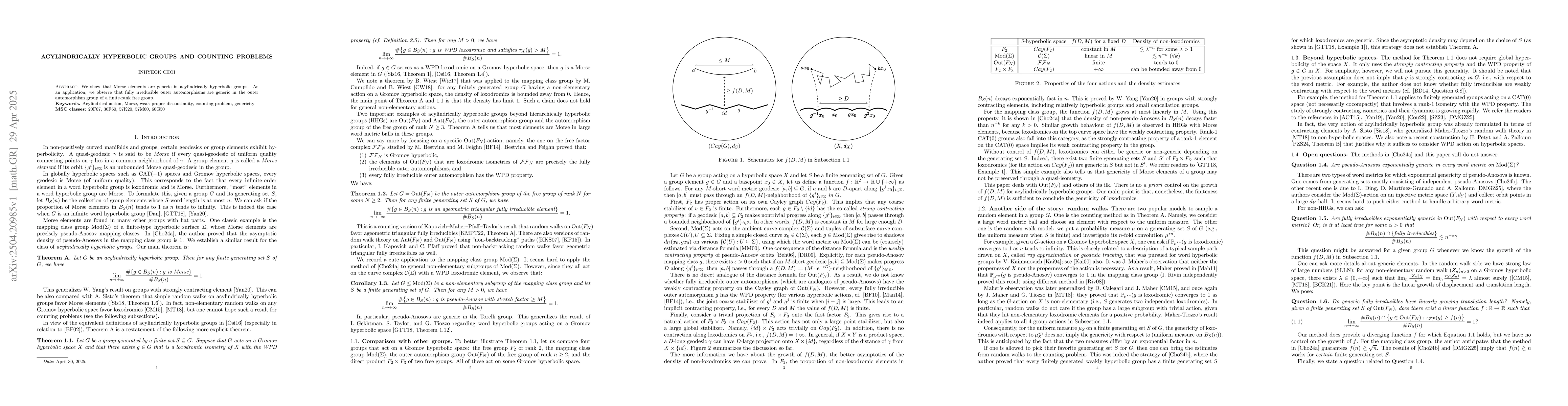 Thumbnail for Acylindrically hyperbolic groups and counting problems