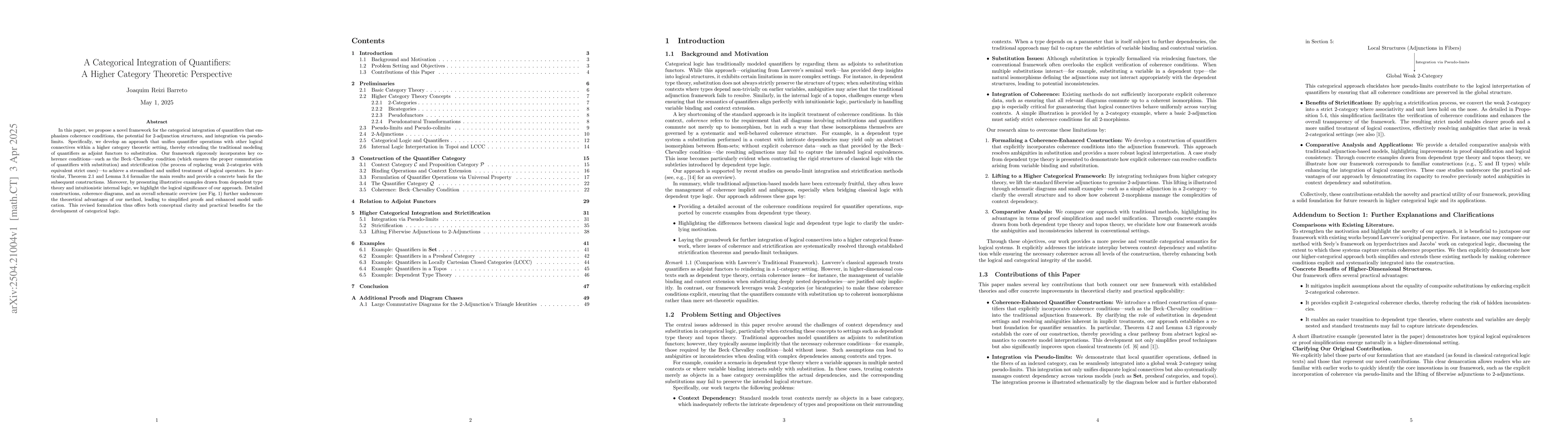 Thumbnail for A Categorical Integration of Quantifiers:A Higher Category Theoretic
  Perspective