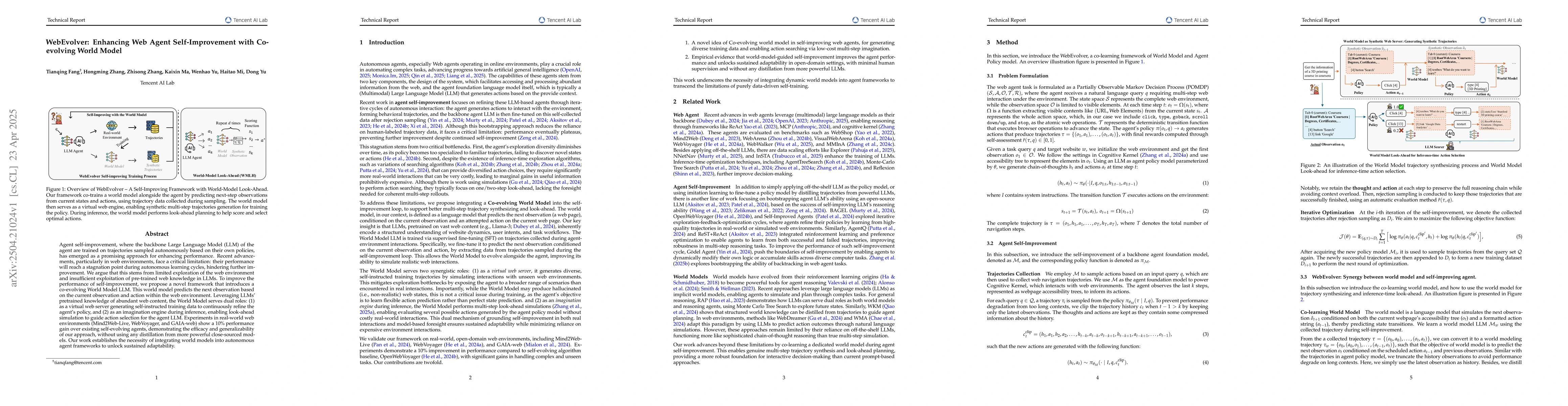 Thumbnail for WebEvolver: Enhancing Web Agent Self-Improvement with Coevolving World
  Model