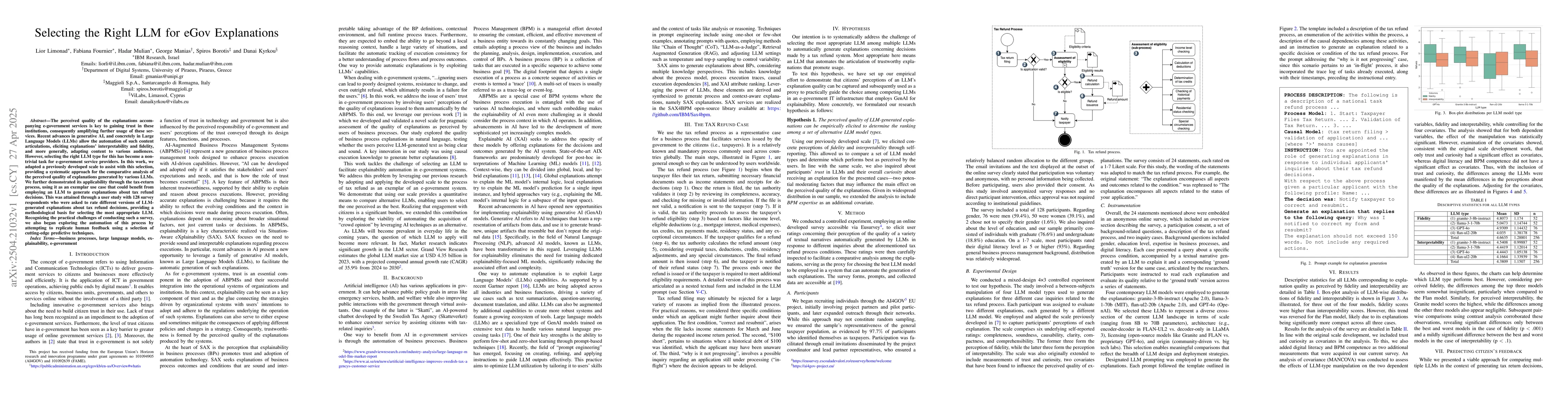 Thumbnail for Selecting the Right LLM for eGov Explanations