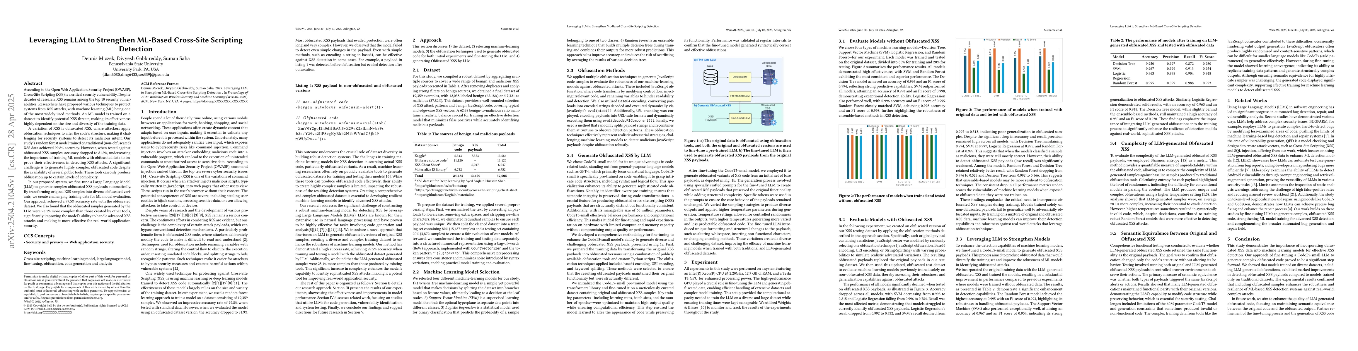 Thumbnail for Leveraging LLM to Strengthen ML-Based Cross-Site Scripting Detection