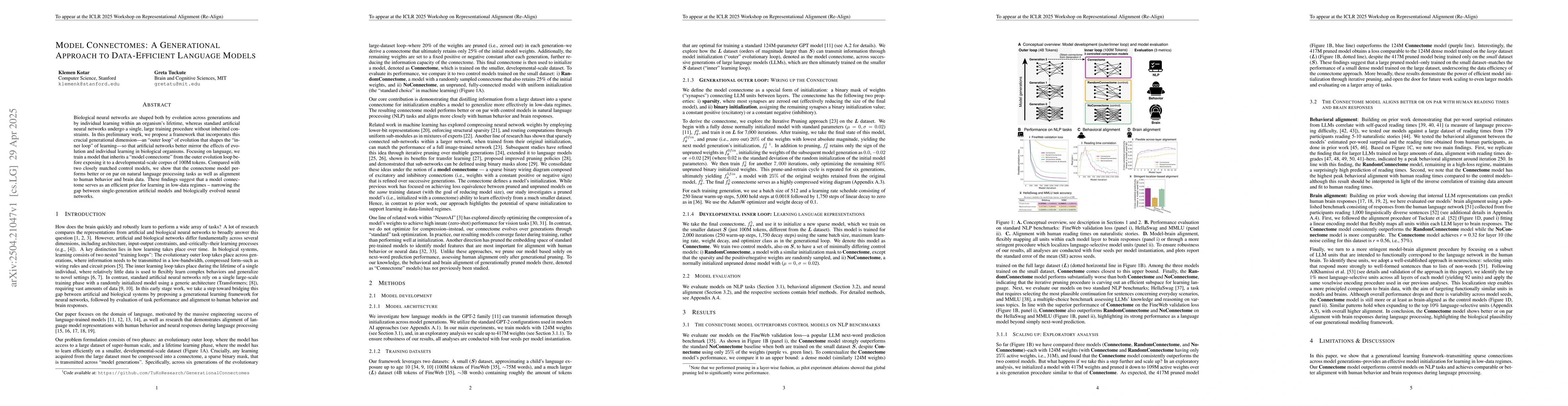 Thumbnail for Model Connectomes: A Generational Approach to Data-Efficient Language
  Models