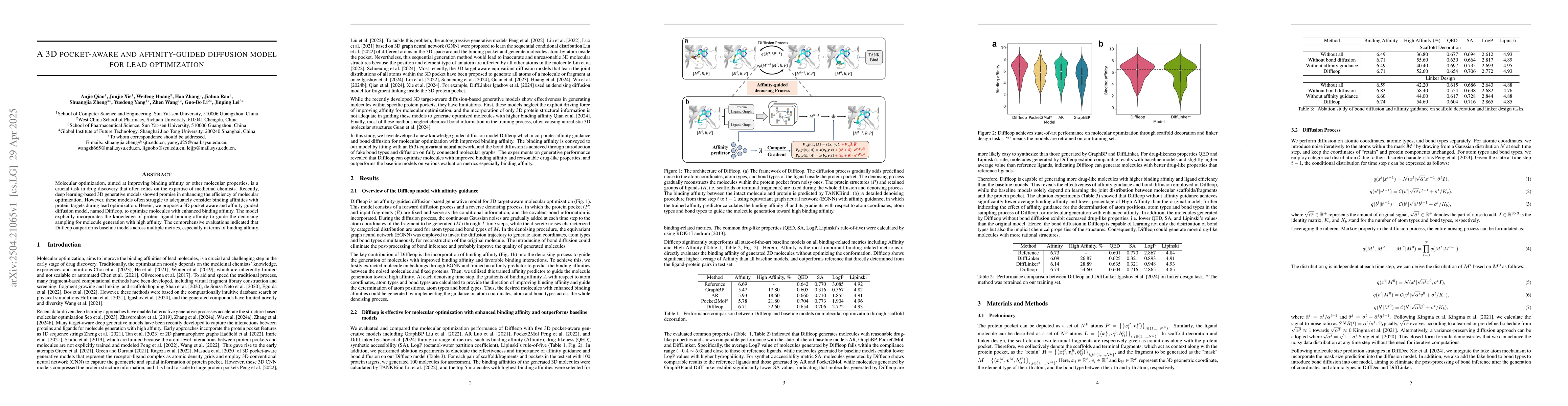 Thumbnail for A 3D pocket-aware and affinity-guided diffusion model for lead
  optimization