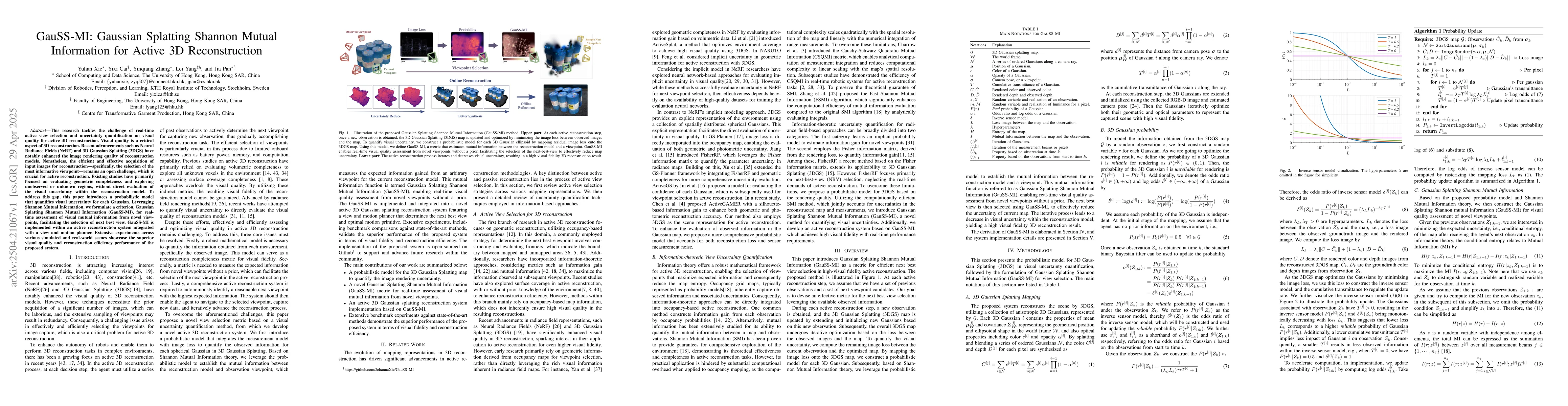 Thumbnail for GauSS-MI: Gaussian Splatting Shannon Mutual Information for Active 3D
  Reconstruction