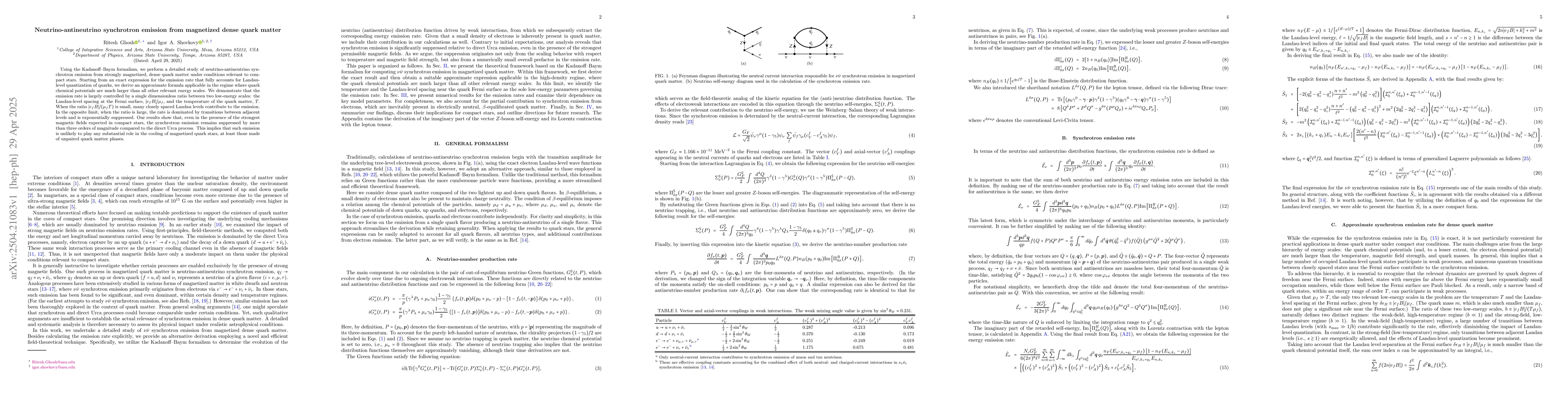 Thumbnail for Neutrino-antineutrino synchrotron emission from magnetized dense quark
  matter