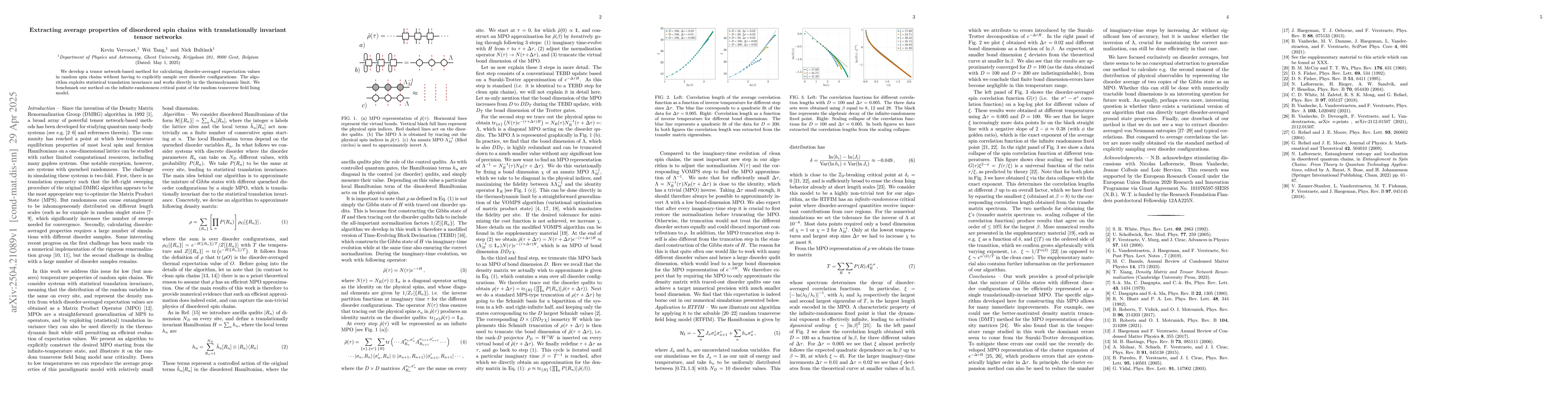 Thumbnail for Extracting average properties of disordered spin chains with
  translationally invariant tensor networks