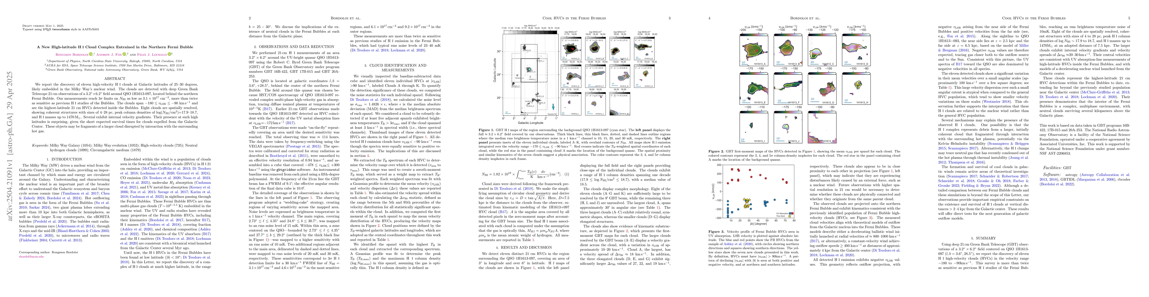 Thumbnail for A New High-latitude H I Cloud Complex Entrained in the Northern Fermi
  Bubble