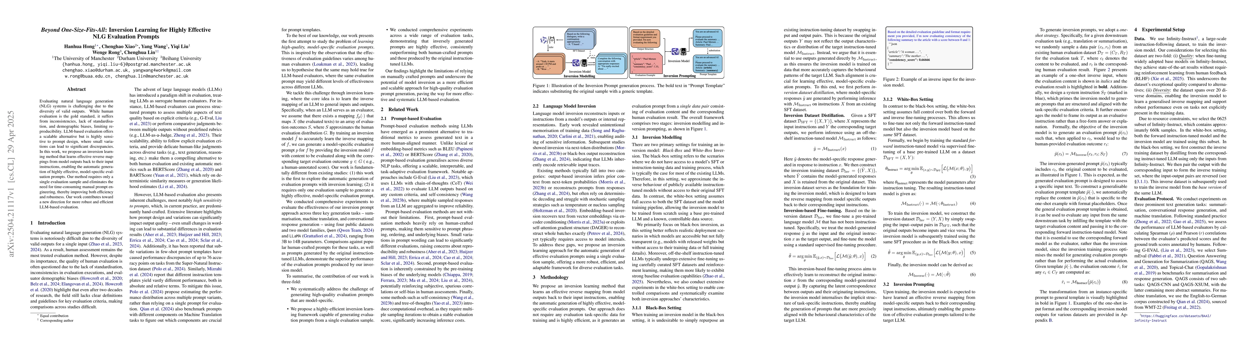 Thumbnail for Beyond One-Size-Fits-All: Inversion Learning for Highly Effective NLG
  Evaluation Prompts