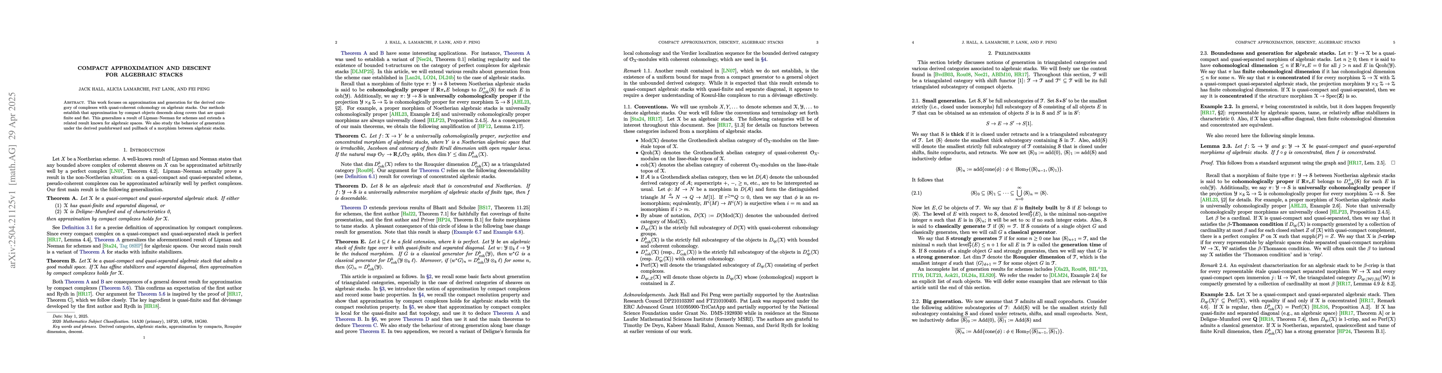 Thumbnail for Compact approximation and descent for algebraic stacks