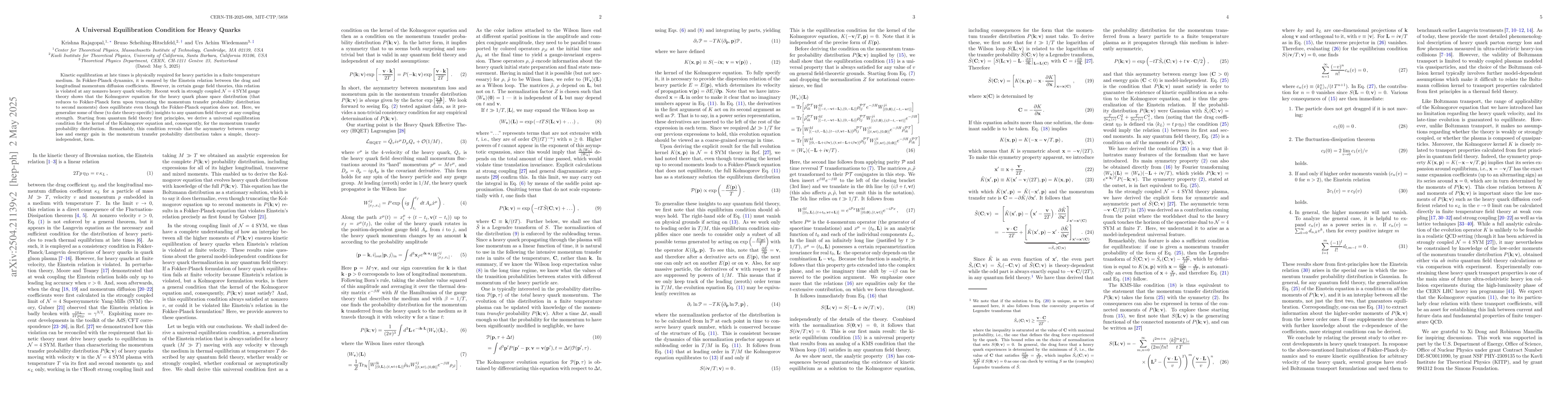 Thumbnail for A Universal Equilibration Condition for Heavy Quarks