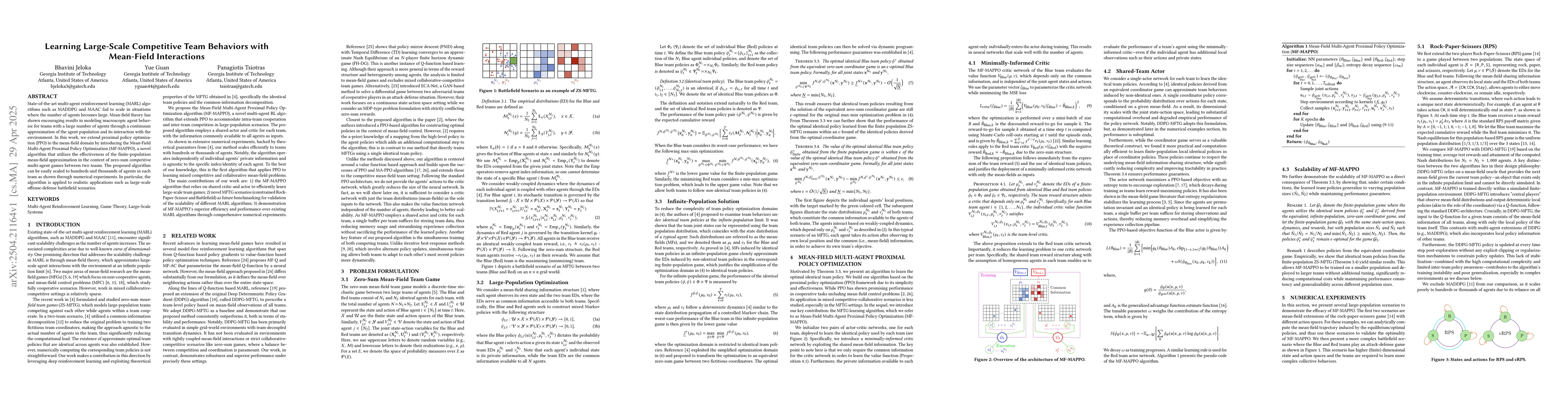 Thumbnail for Learning Large-Scale Competitive Team Behaviors with Mean-Field
  Interactions