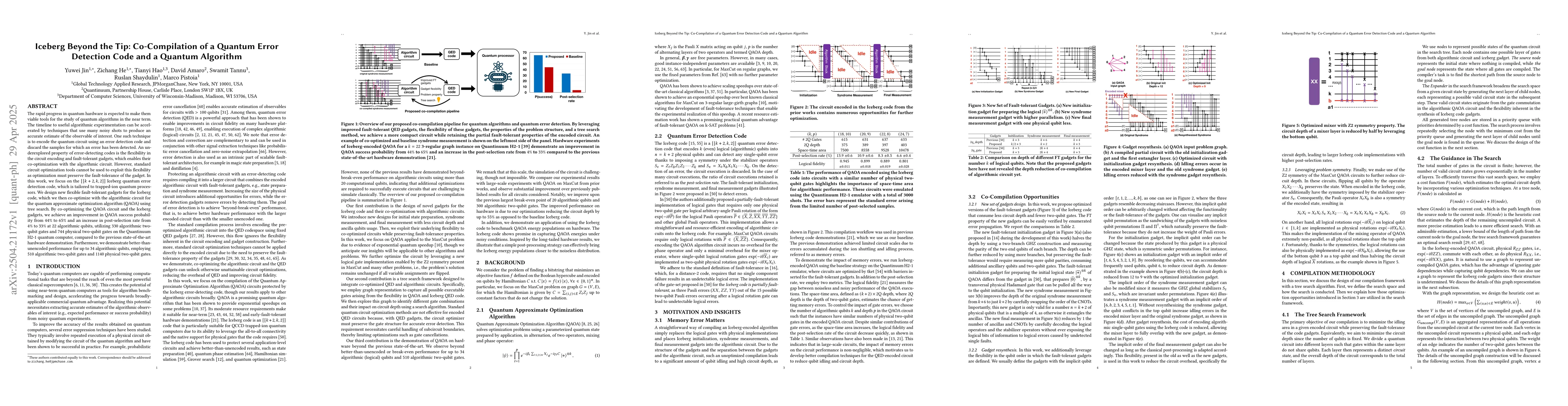 Thumbnail for Iceberg Beyond the Tip: Co-Compilation of a Quantum Error Detection Code
  and a Quantum Algorithm
