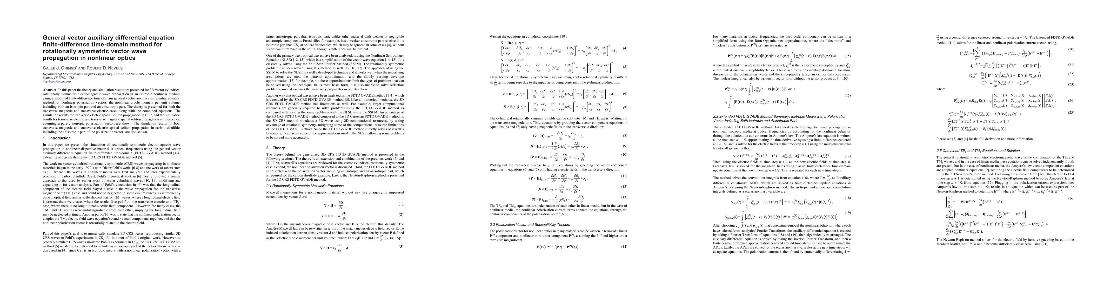 Thumbnail for General vector auxiliary differential equation finite-difference
  time-domain method for rotationally symmetric vector wave propagation in
  nonlinear optics