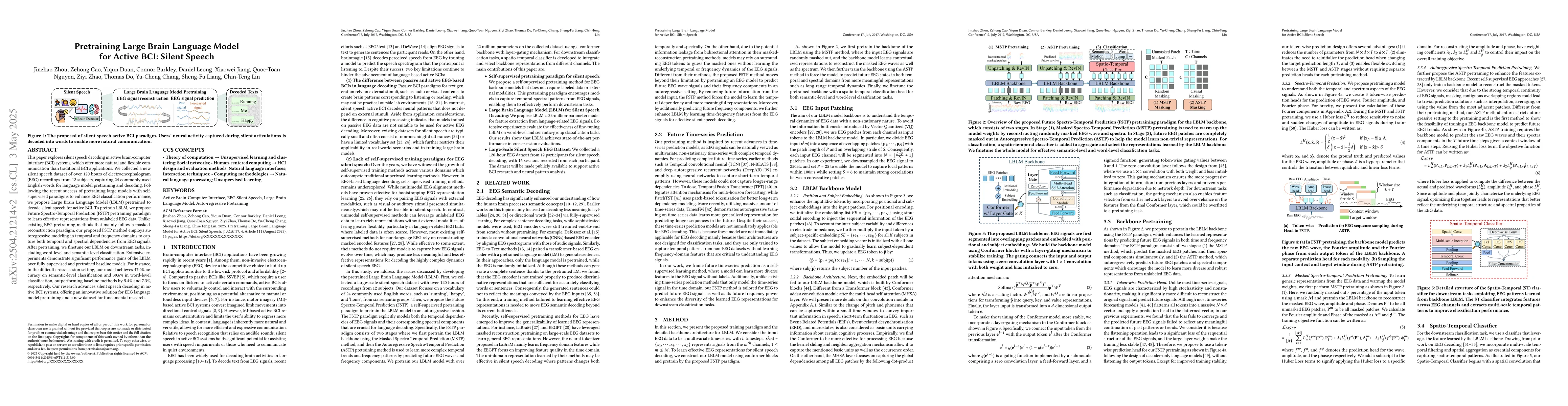 Thumbnail for Pretraining Large Brain Language Model for Active BCI: Silent Speech