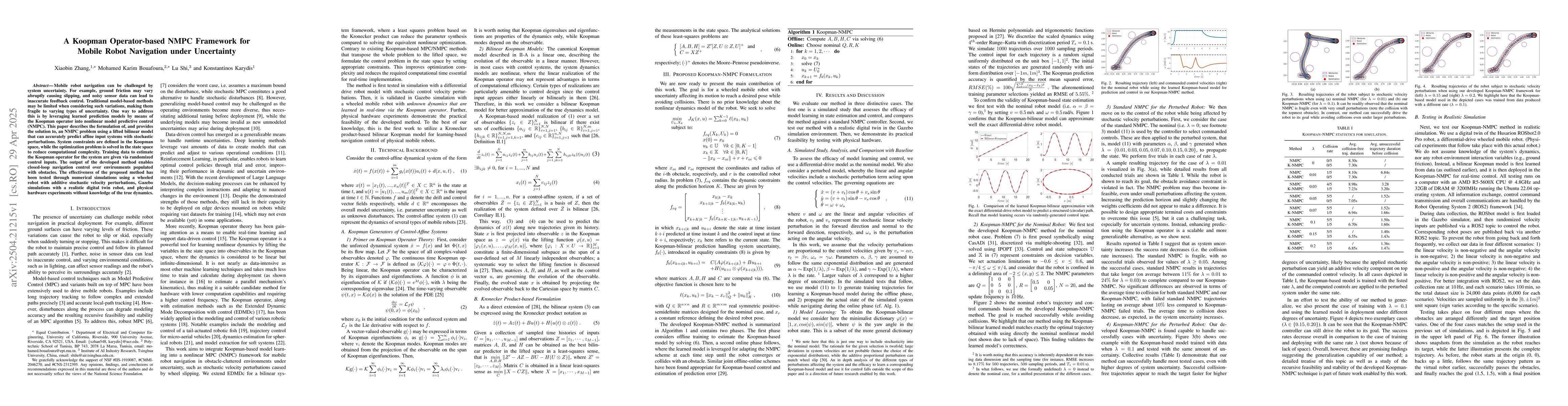 Thumbnail for A Koopman Operator-based NMPC Framework for Mobile Robot Navigation
  under Uncertainty
