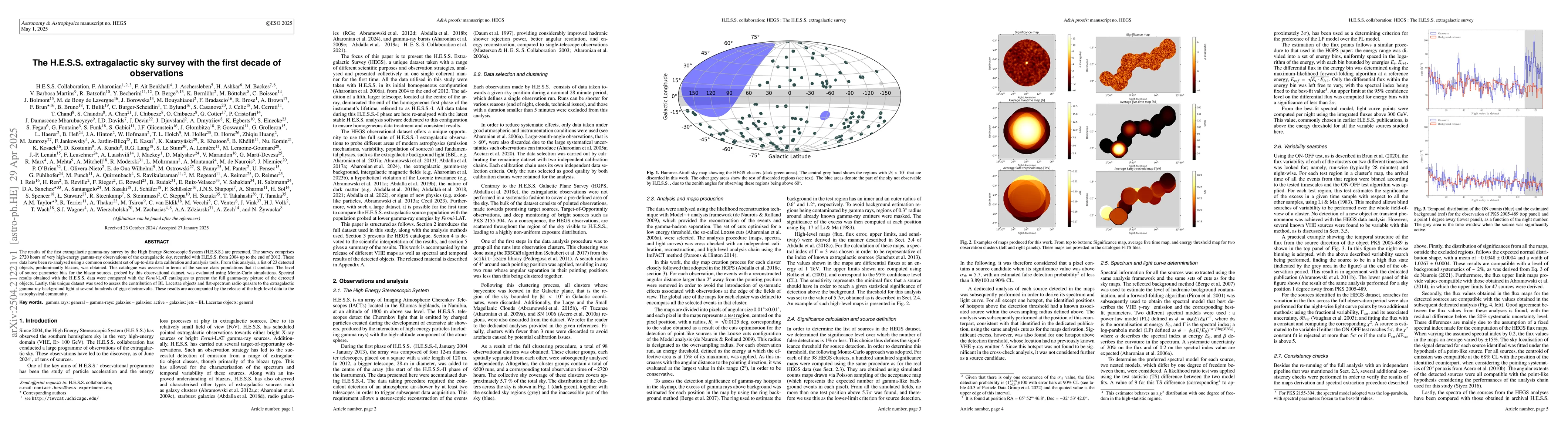 Thumbnail for The H.E.S.S. extragalactic sky survey with the first decade of
  observations