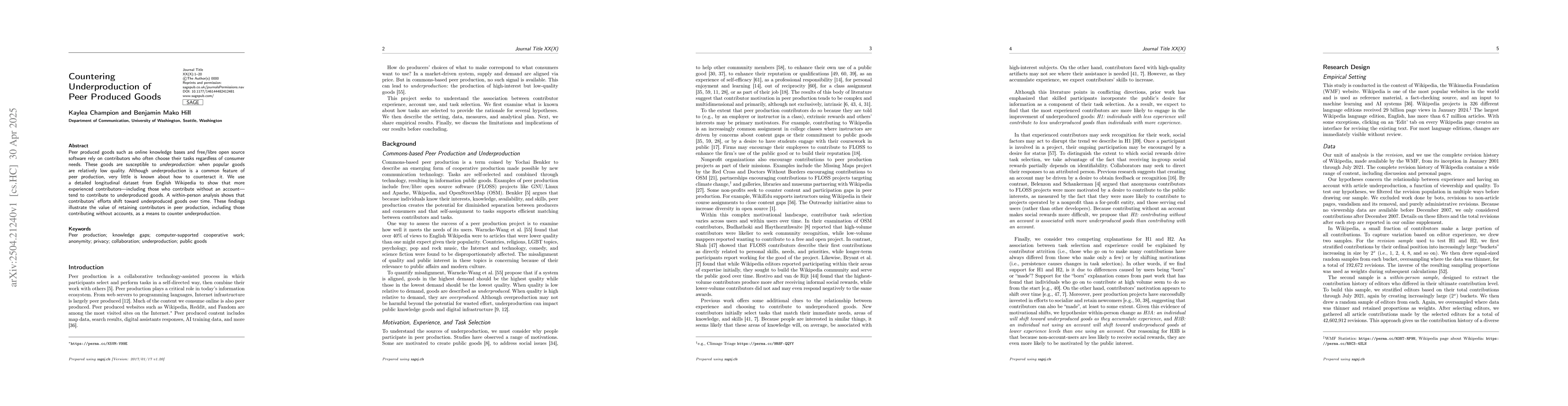 Thumbnail for Countering underproduction of peer produced goods