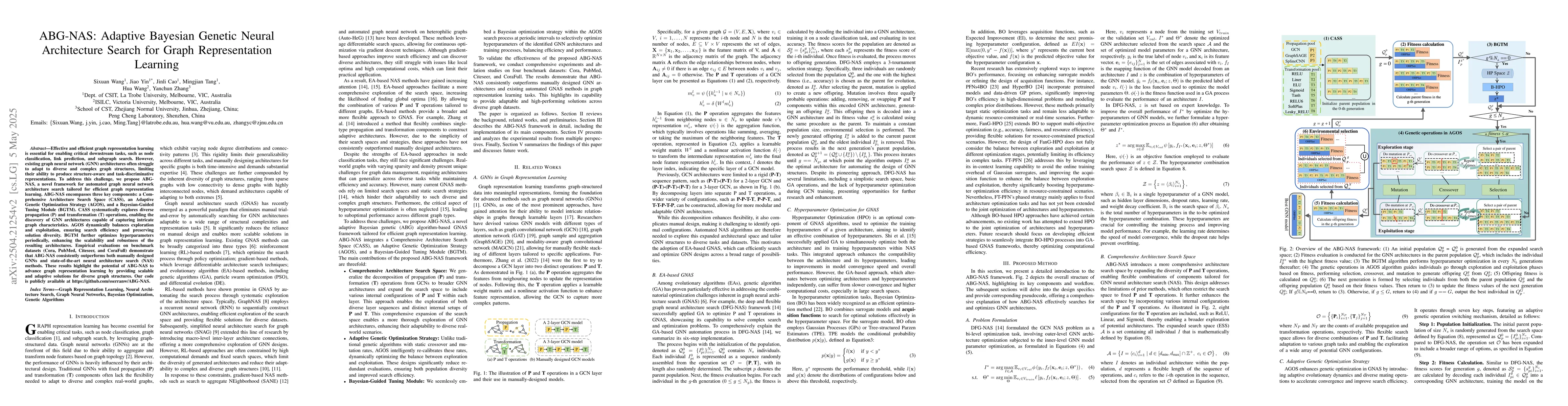 Thumbnail for ABG-NAS: Adaptive Bayesian Genetic Neural Architecture Search for Graph
  Representation Learning