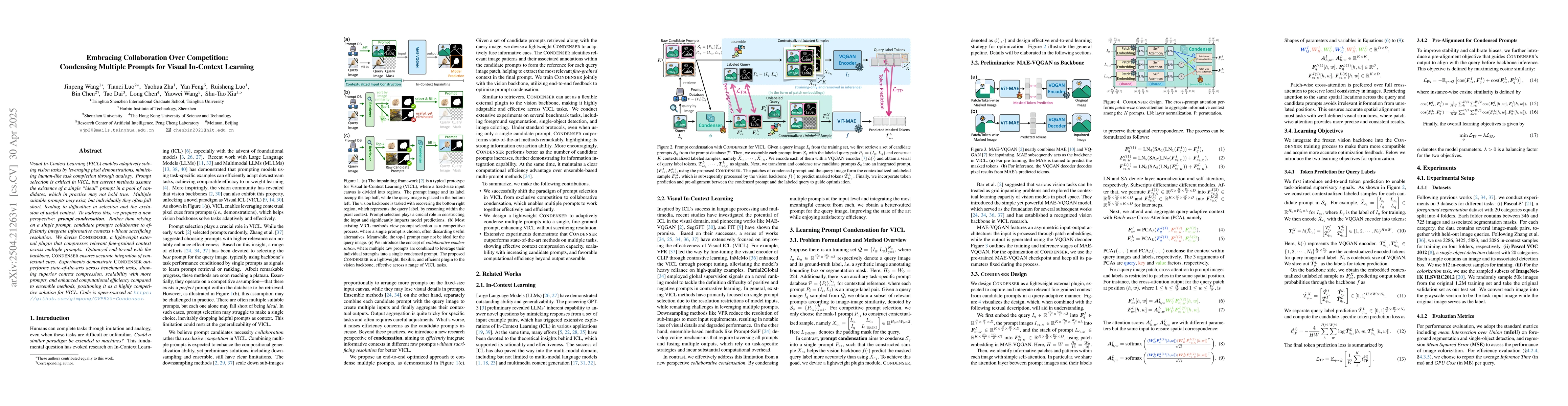 Thumbnail for Embracing Collaboration Over Competition: Condensing Multiple Prompts
  for Visual In-Context Learning