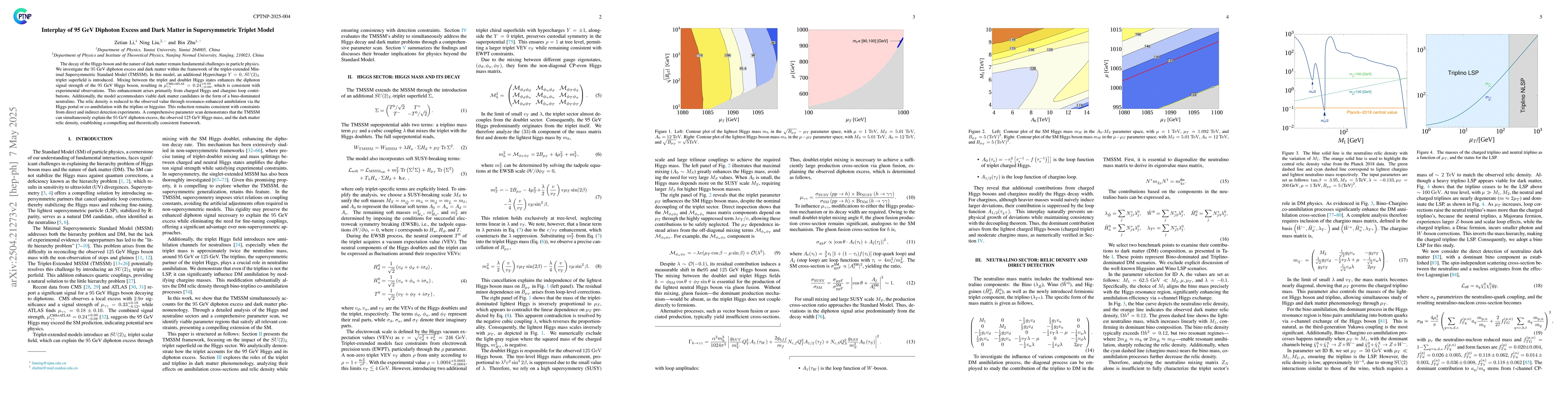 Thumbnail for Interplay of $95$ GeV Diphoton Excess and Dark Matter in Supersymmetric
  Triplet Model