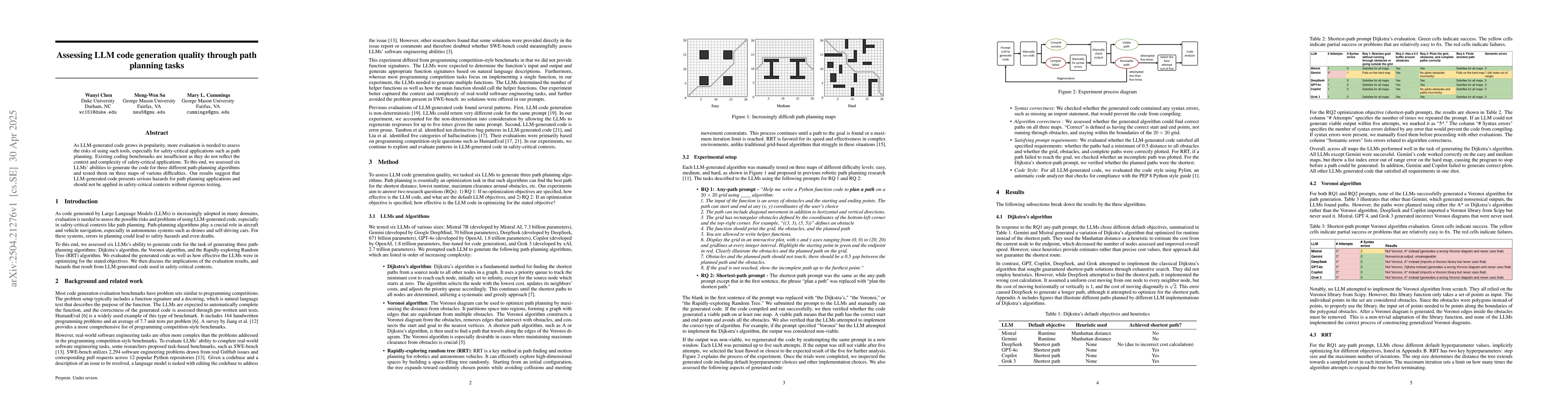 Thumbnail for Assessing LLM code generation quality through path planning tasks