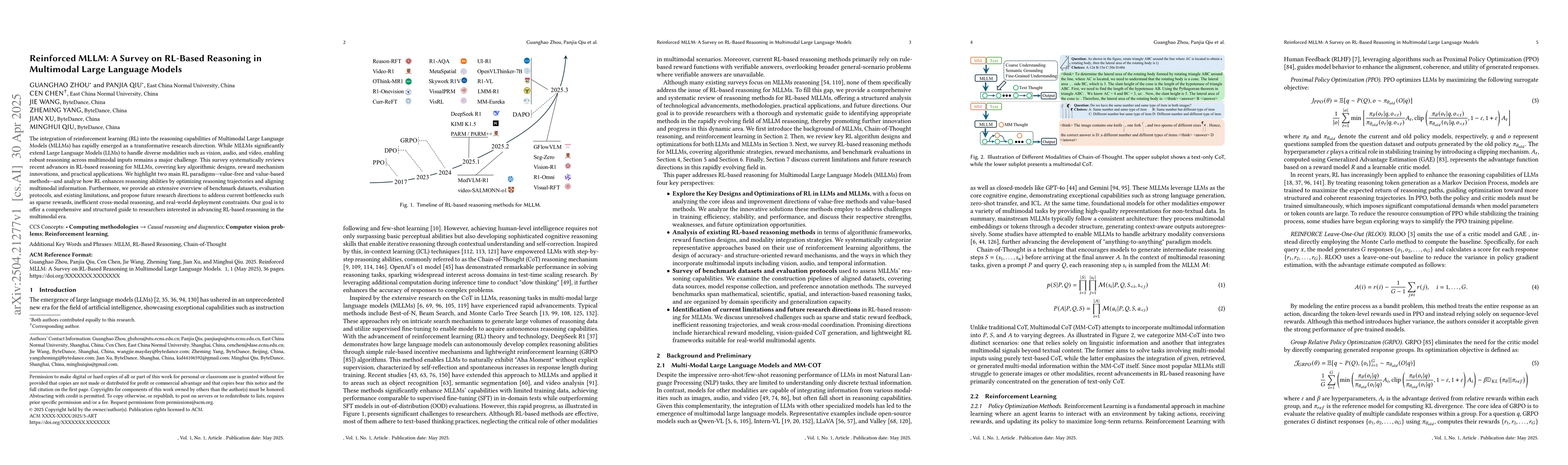Thumbnail for Reinforced MLLM: A Survey on RL-Based Reasoning in Multimodal Large
  Language Models