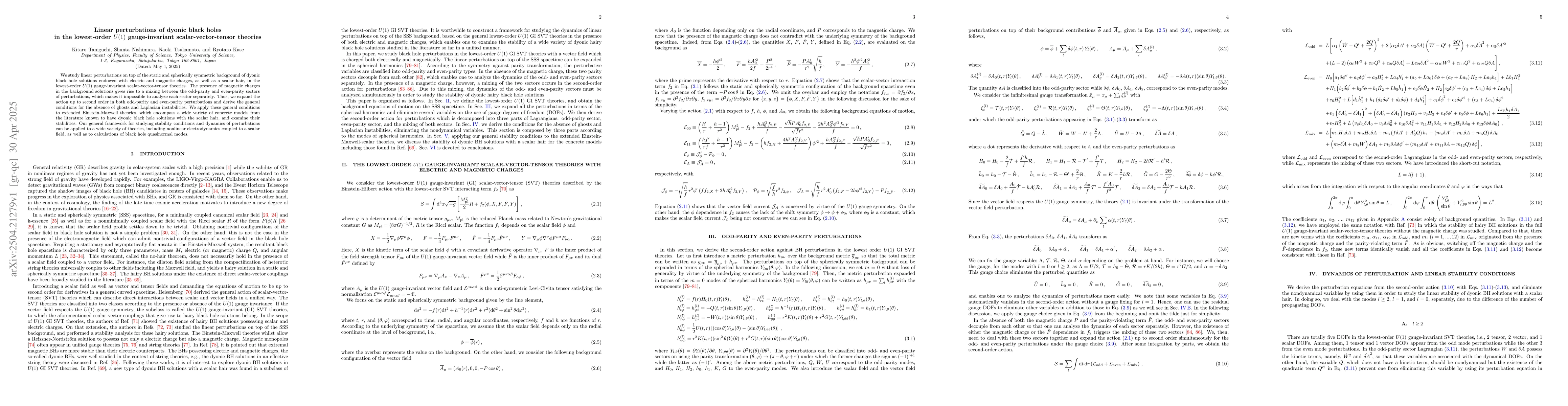 Thumbnail for Linear perturbations of dyonic black holes in the lowest-order $U(1)$
  gauge-invariant scalar-vector-tensor theories