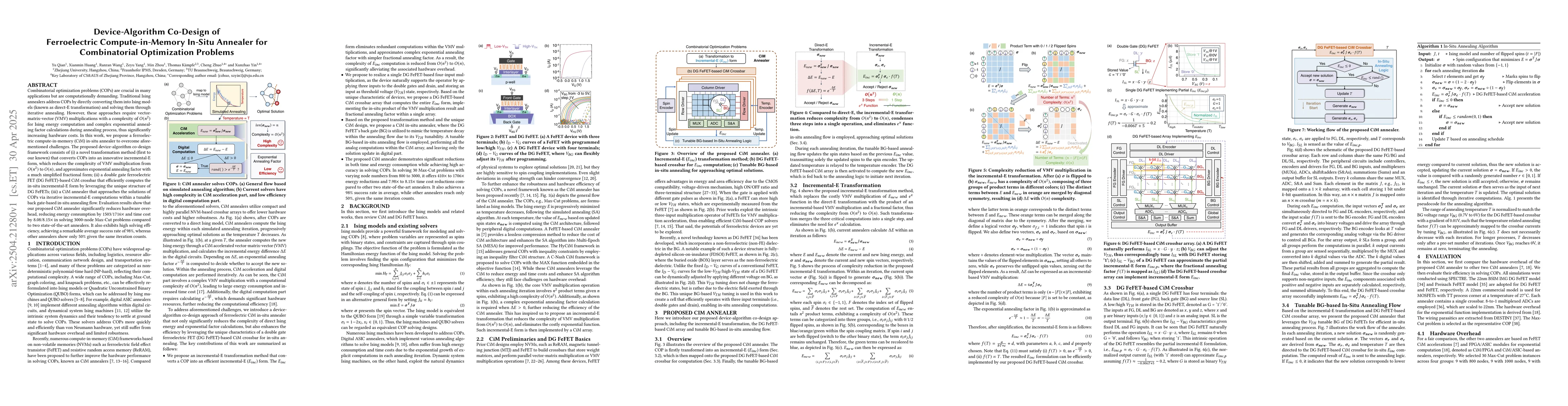 Thumbnail for Device-Algorithm Co-Design of Ferroelectric Compute-in-Memory In-Situ
  Annealer for Combinatorial Optimization Problems
