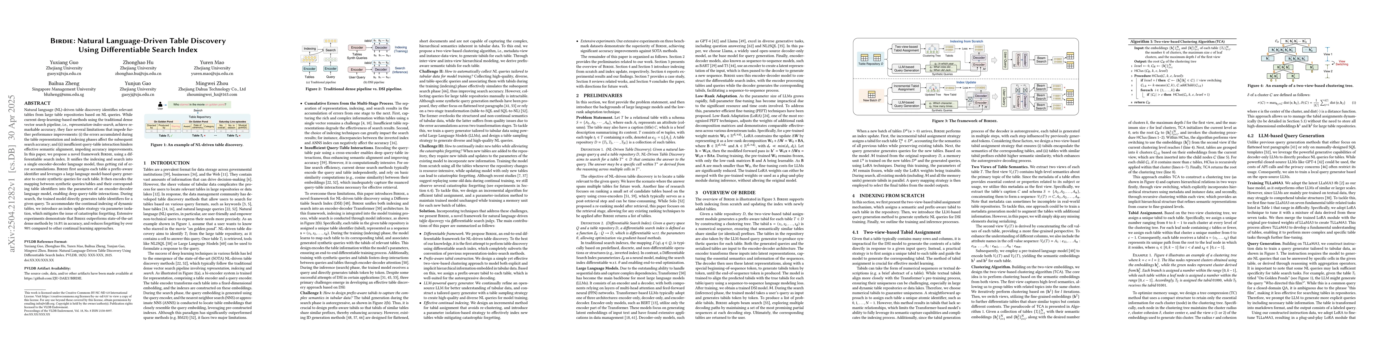 Thumbnail for Birdie: Natural Language-Driven Table Discovery Using Differentiable
  Search Index