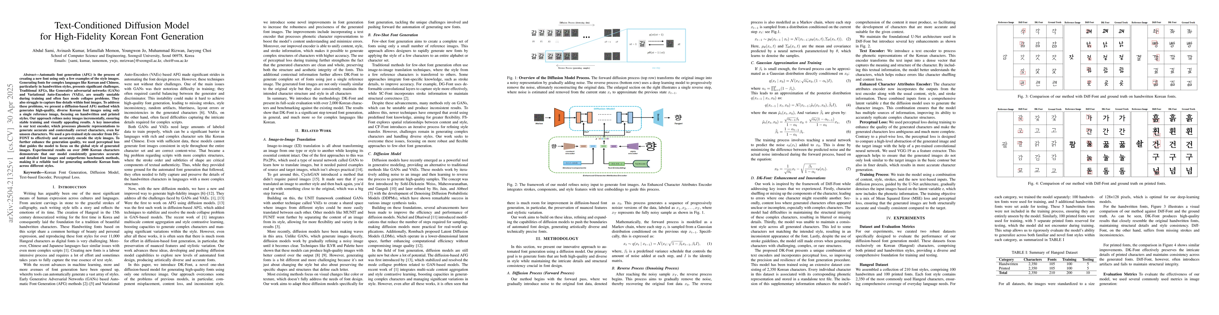 Thumbnail for Text-Conditioned Diffusion Model for High-Fidelity Korean Font
  Generation