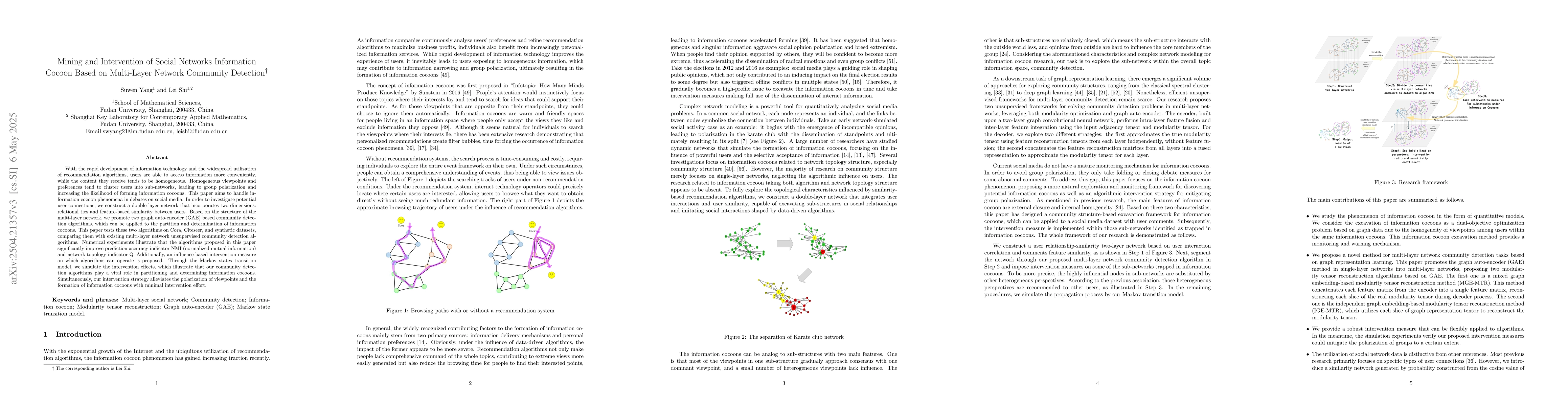 Thumbnail for Mining and Intervention of Social Networks Information Cocoon Based on
  Multi-Layer Network Community Detection