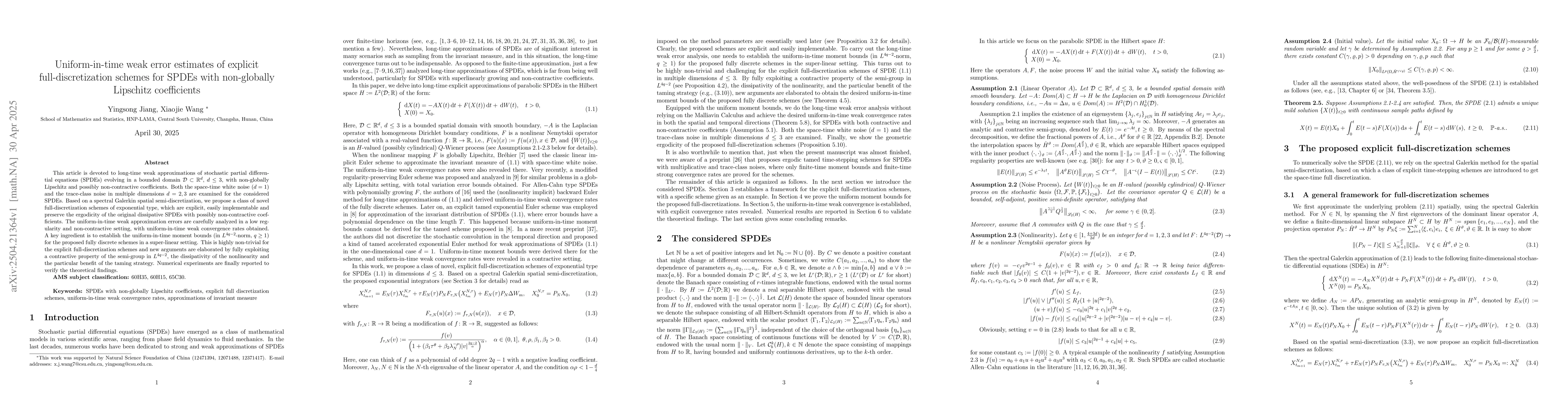 Thumbnail for Uniform-in-time weak error estimates of explicit full-discretization
  schemes for SPDEs with non-globally Lipschitz coefficients