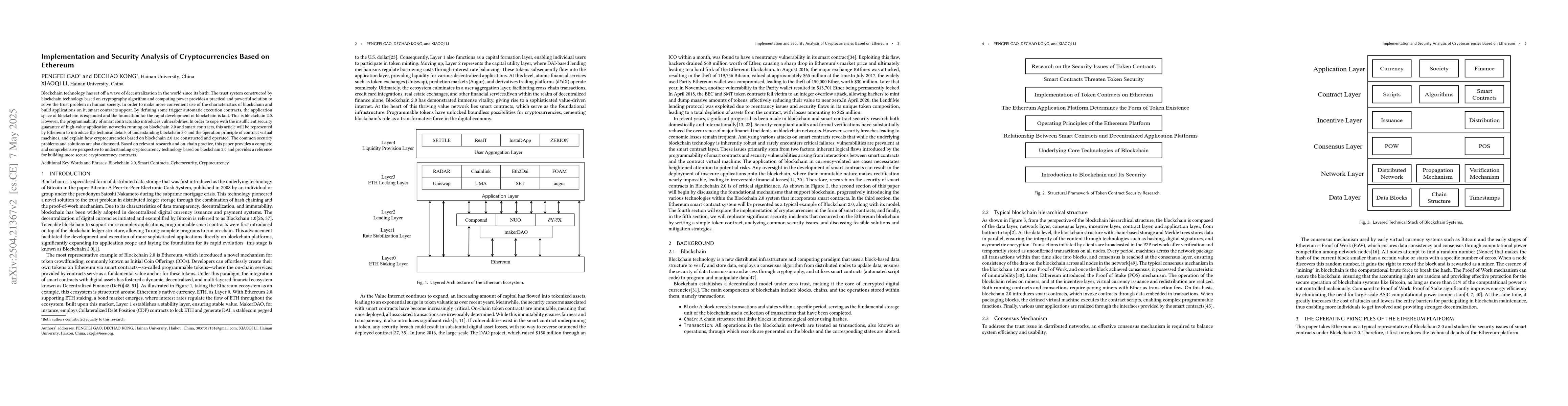 Thumbnail for Security Analysis and Implementation of Cryptocurrency Systems on
  Blockchain 2.0