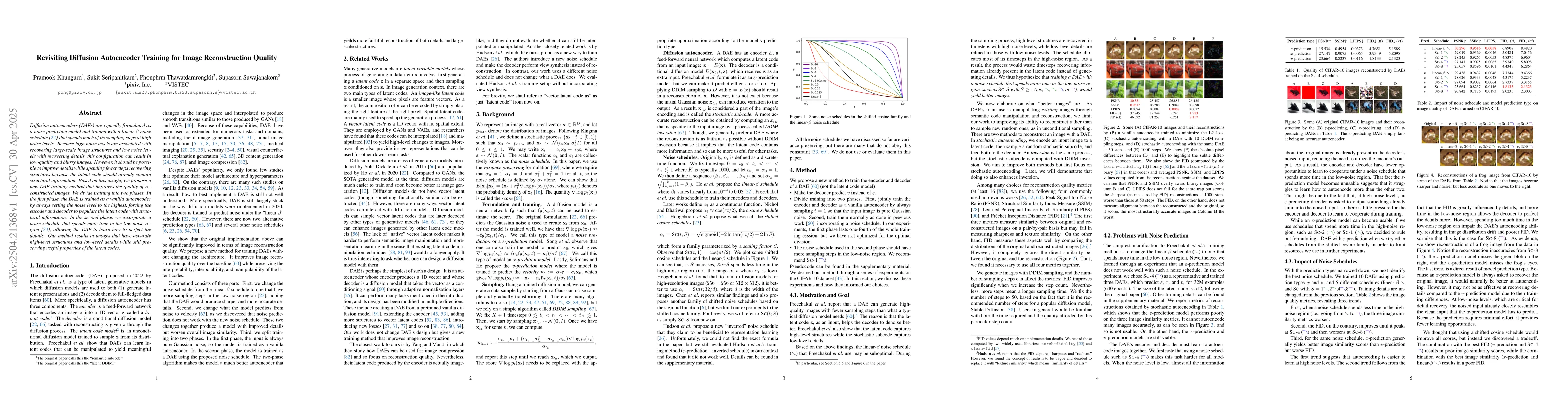 Thumbnail for Revisiting Diffusion Autoencoder Training for Image Reconstruction
  Quality