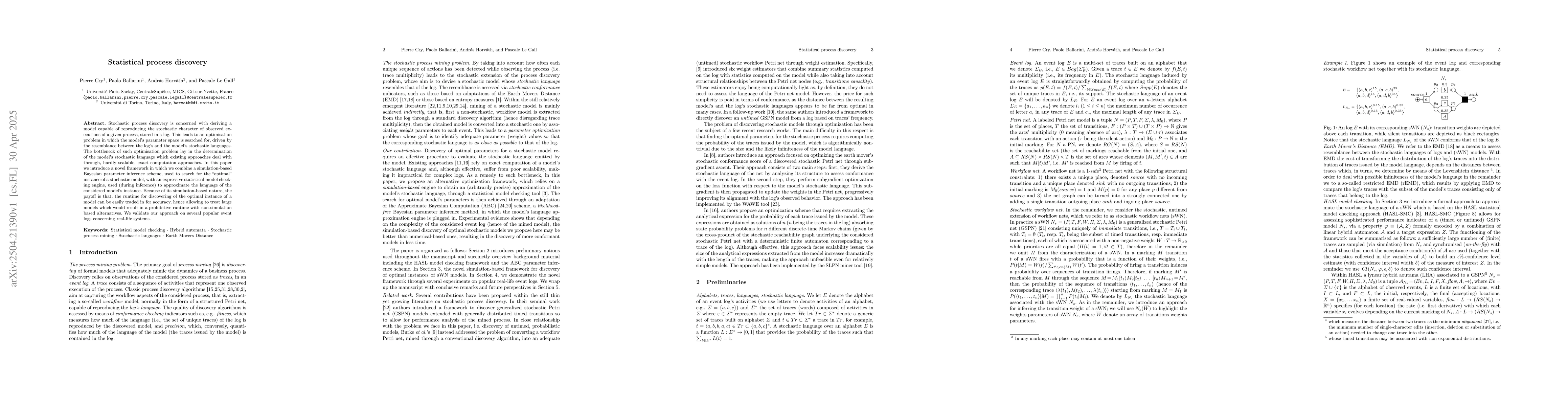 Thumbnail for Statistical process discovery