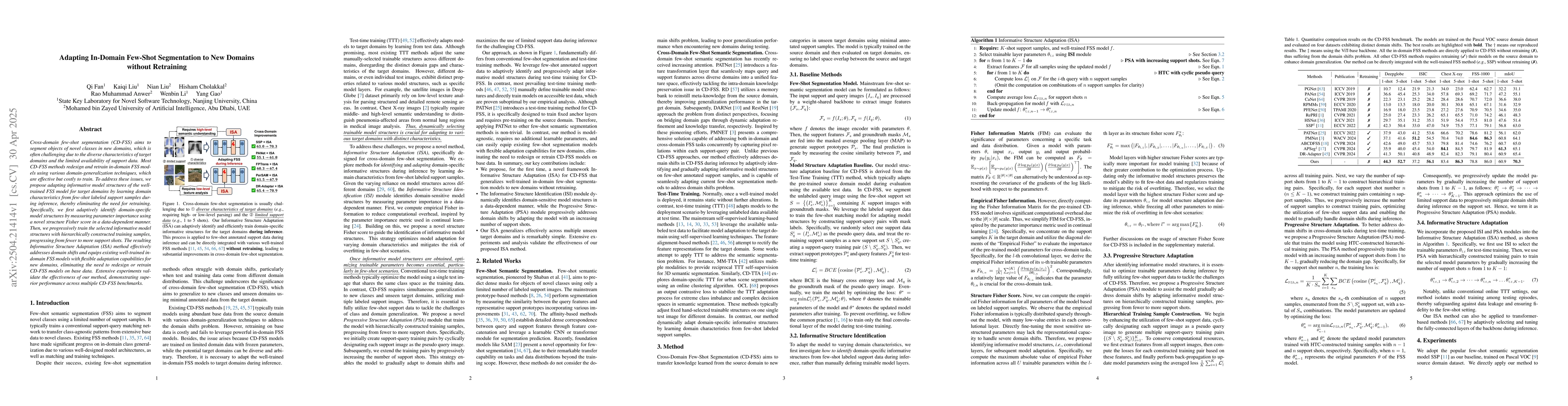 Thumbnail for Adapting In-Domain Few-Shot Segmentation to New Domains without
  Retraining