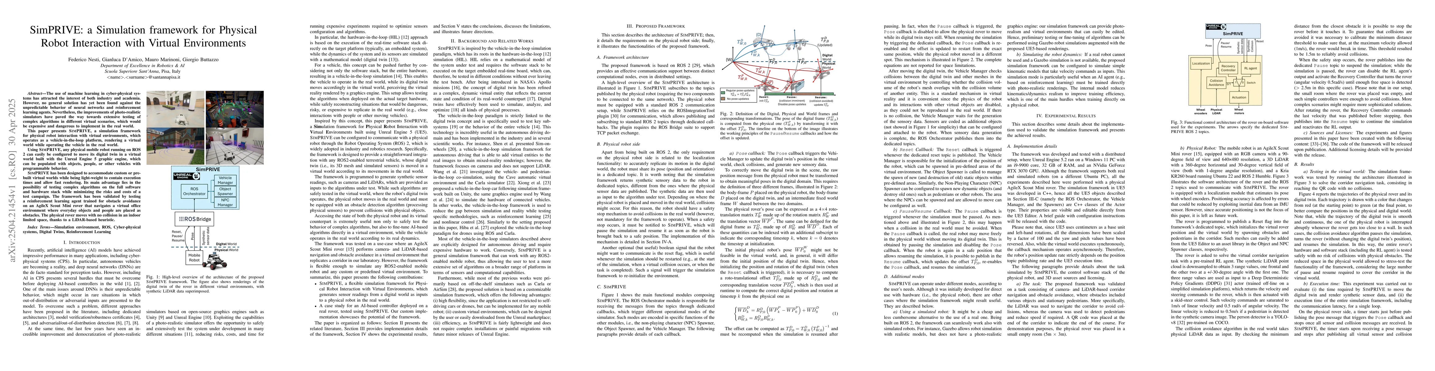 Thumbnail for SimPRIVE: a Simulation framework for Physical Robot Interaction with
  Virtual Environments