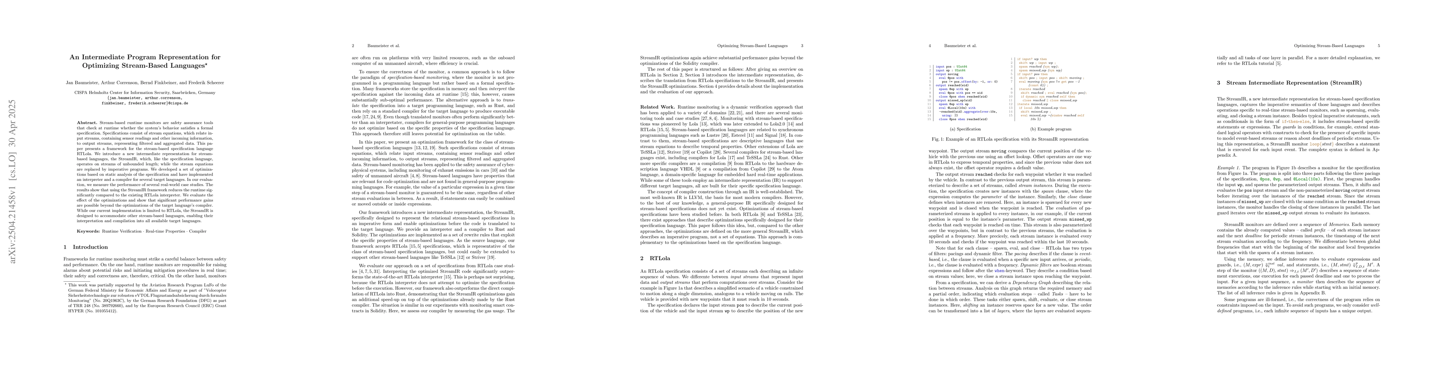 Thumbnail for An Intermediate Program Representation for Optimizing Stream-Based
  Languages