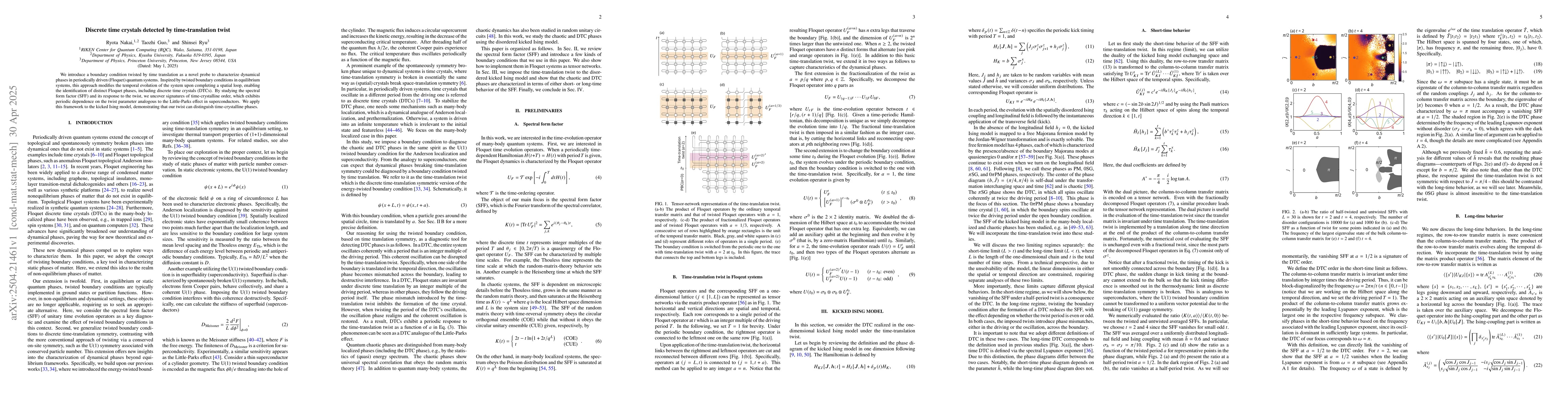 Thumbnail for Discrete time crystals detected by time-translation twist