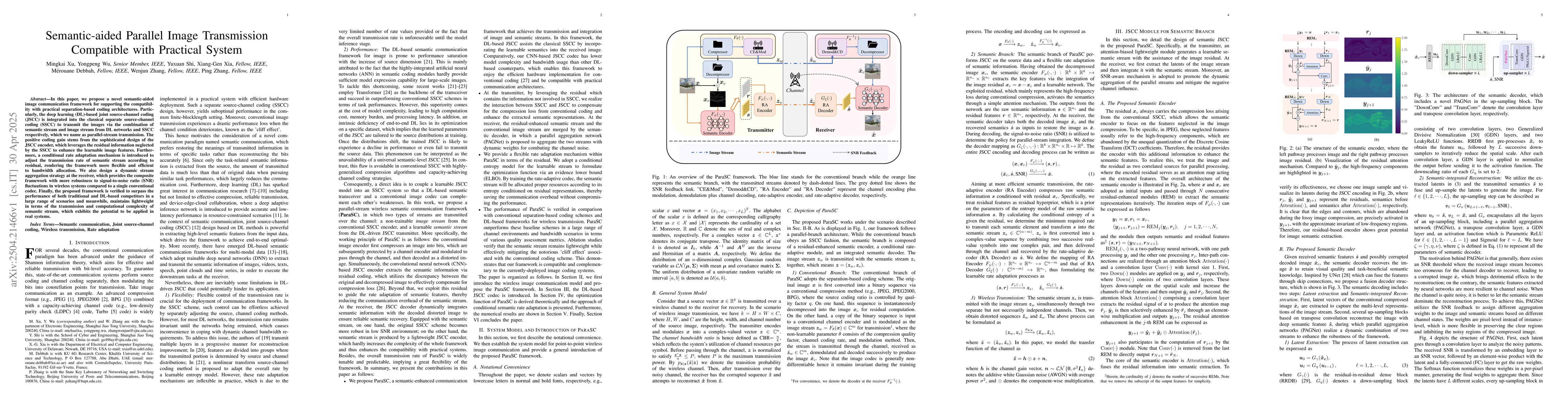 Thumbnail for Semantic-aided Parallel Image Transmission Compatible with Practical
  System