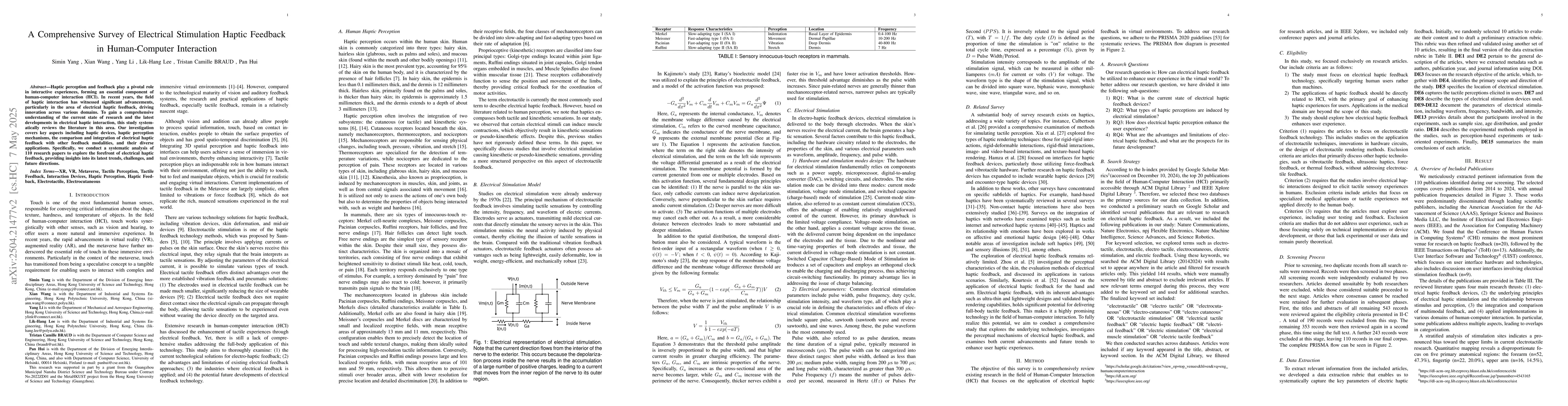 Thumbnail for A Comprehensive Survey of Electrical Stimulation Haptic Feedback in
  Human-Computer Interaction