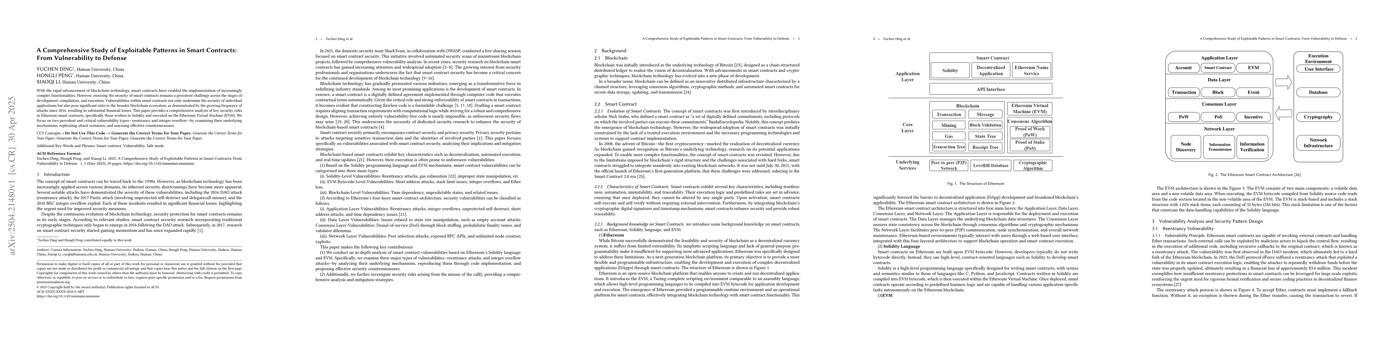 Thumbnail for A Comprehensive Study of Exploitable Patterns in Smart Contracts: From
  Vulnerability to Defense