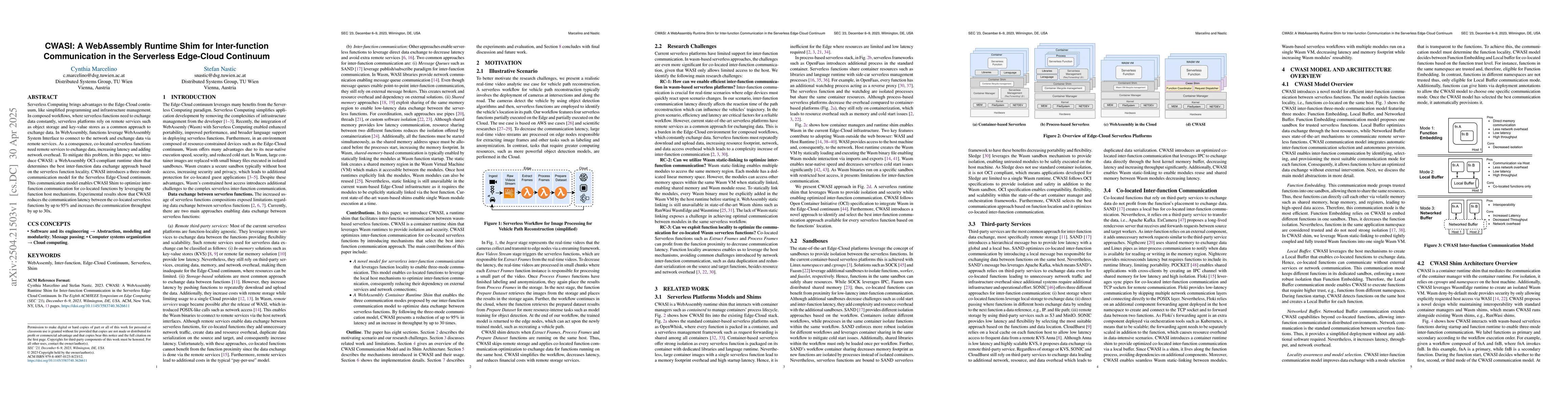 Thumbnail for CWASI: A WebAssembly Runtime Shim for Inter-function Communication in
  the Serverless Edge-Cloud Continuum