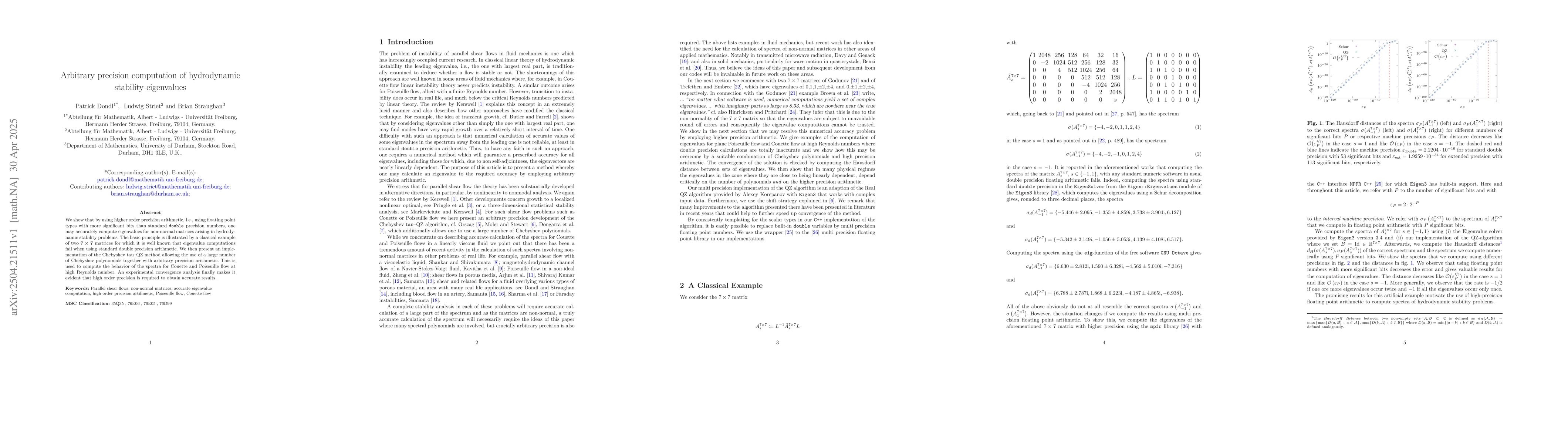 Thumbnail for Arbitrary precision computation of hydrodynamic stability eigenvalues