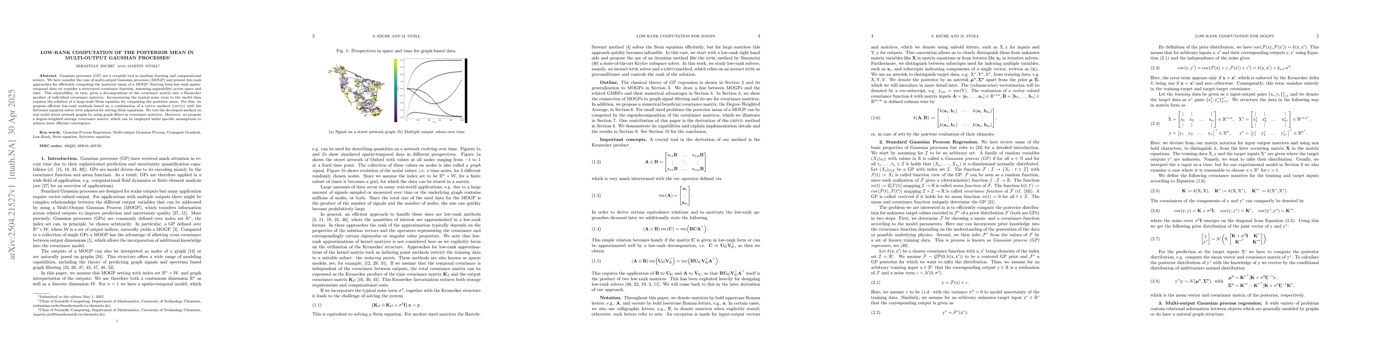Thumbnail for Low-rank computation of the posterior mean in Multi-Output Gaussian
  Processes
