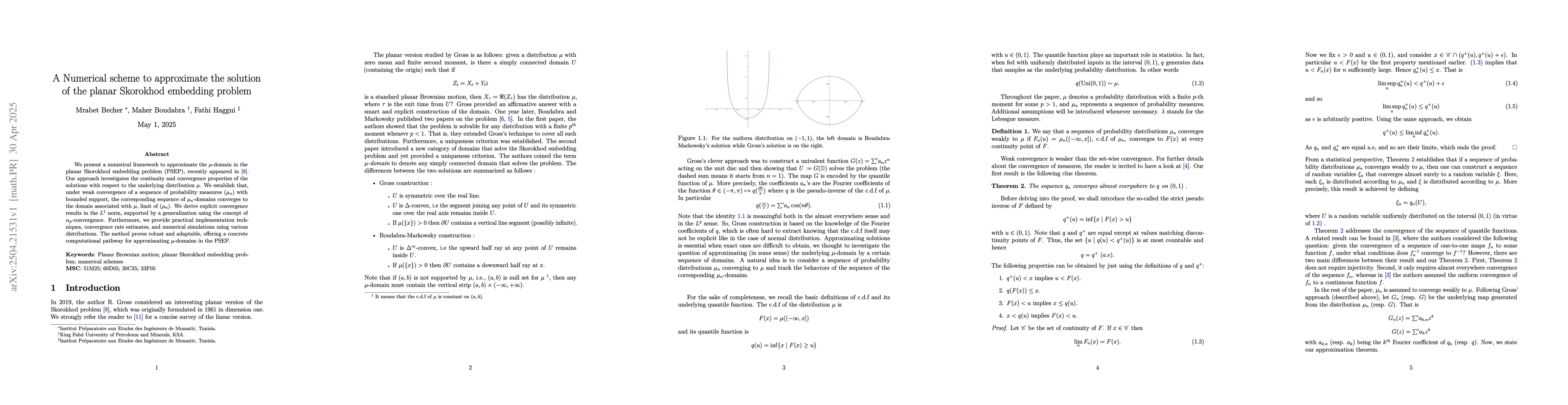 Thumbnail for A Numerical scheme to approximate the solution of the planar Skorokhod
  embedding problem