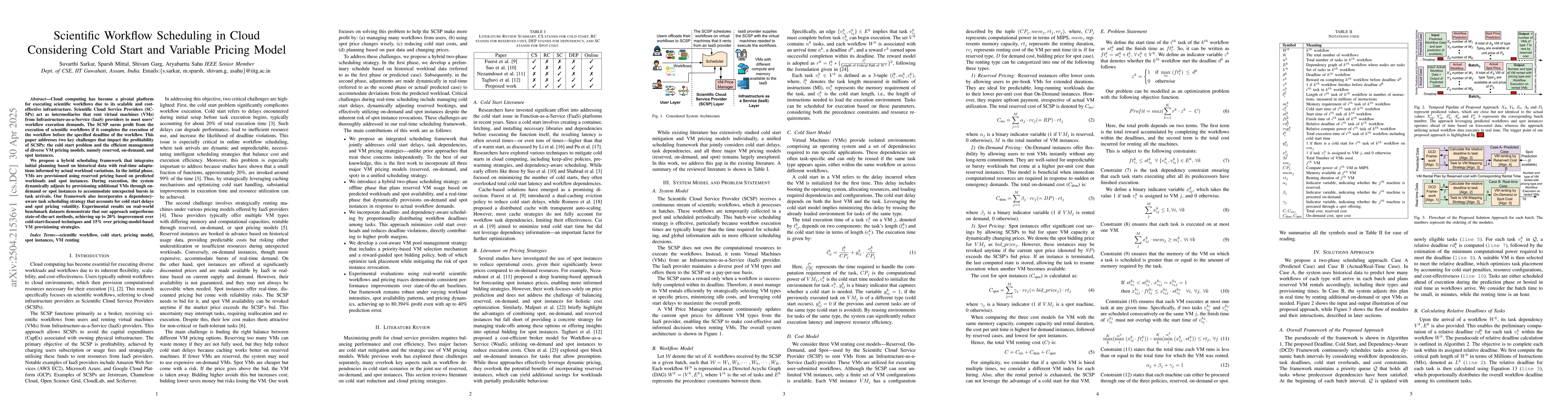 Thumbnail for Scientific Workflow Scheduling in Cloud Considering Cold Start and
  Variable Pricing Model