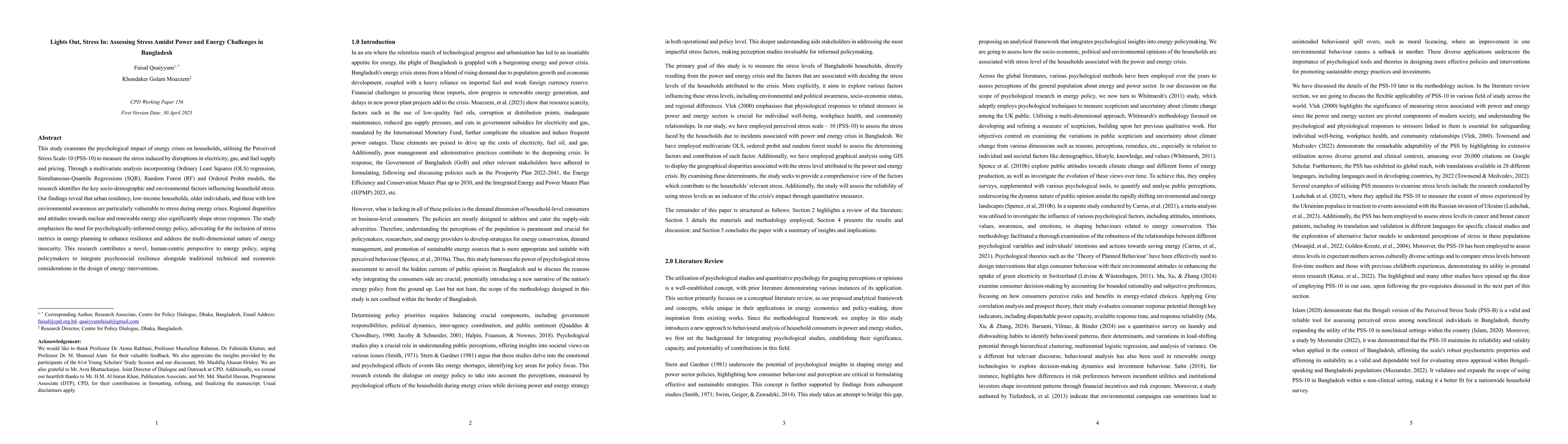 Thumbnail for Lights Out, Stress In: Assessing Stress Amidst Power and Energy
  Challenges in Bangladesh